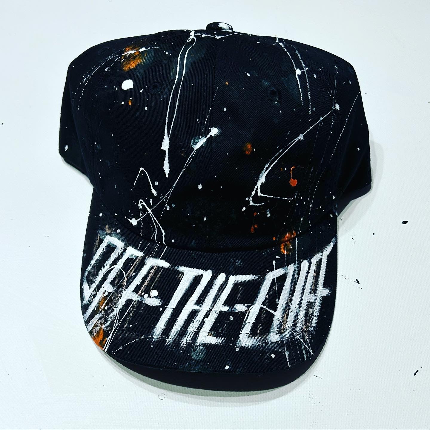 Hand Painted Dad Hat (Black)