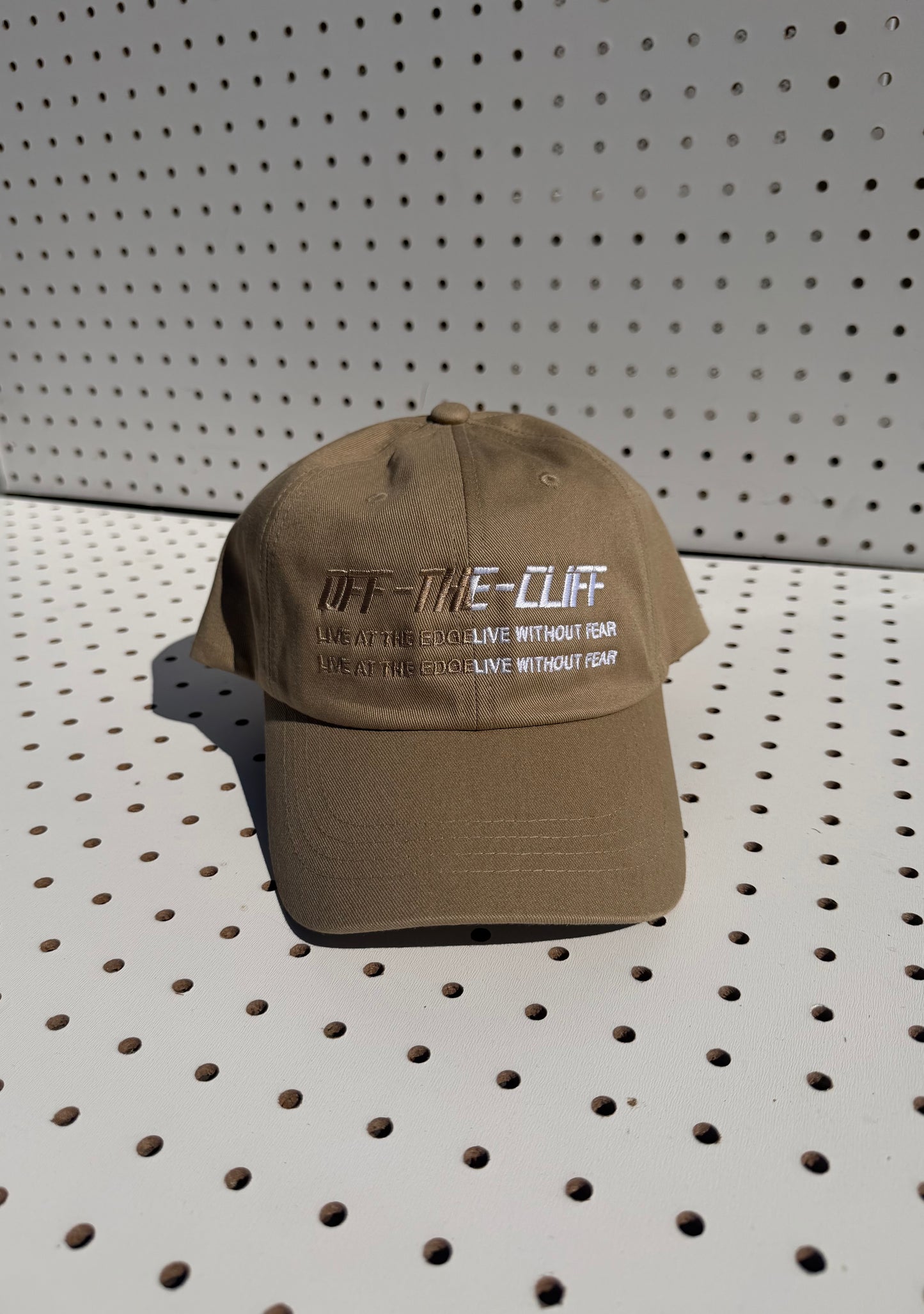Dad Hat Khaki and white